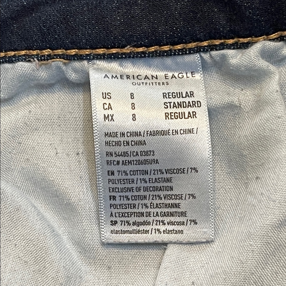American Eagle Outfitters Dark Blue Straight Stretch  Jeans - Picture 6 of 6